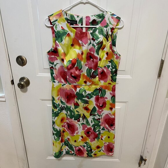 I.N. Studio Petite - Sleeveless Floral Dress - Womens 14P - Picture 1 of 9